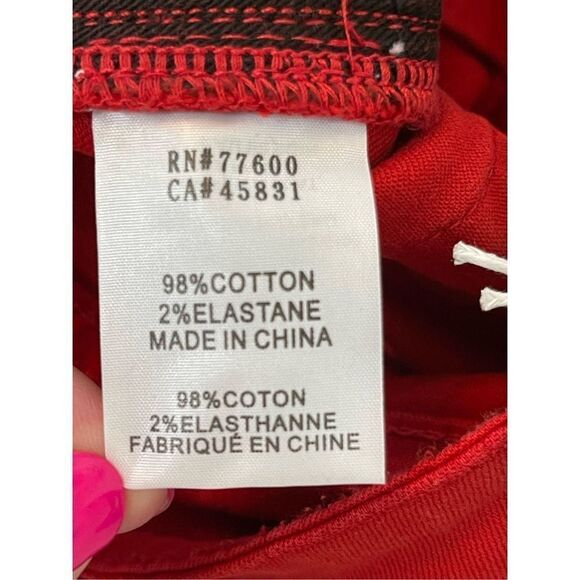 Sandrine Rose By Free People Women's Red Blood Skinny Fit Pants NWT - Picture 12 of 12